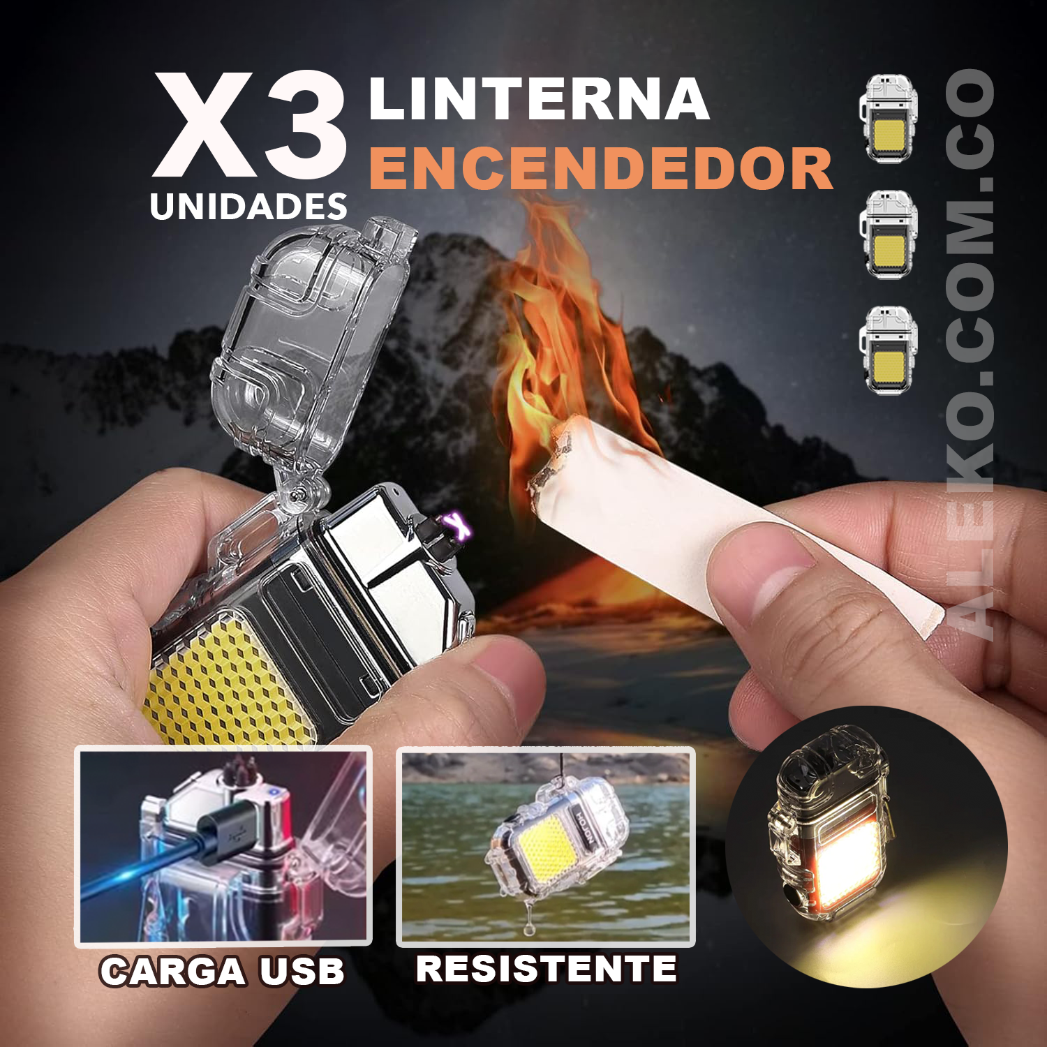 COMBO X3 LINTERNAS ENCENDEDOR PLASMA COMBO X3 LINTERNAS ENCENDEDOR PLASMA